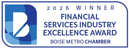Logo of 2026 Winner Financial Services Industry Excellence Award Boise Metro Chamber.